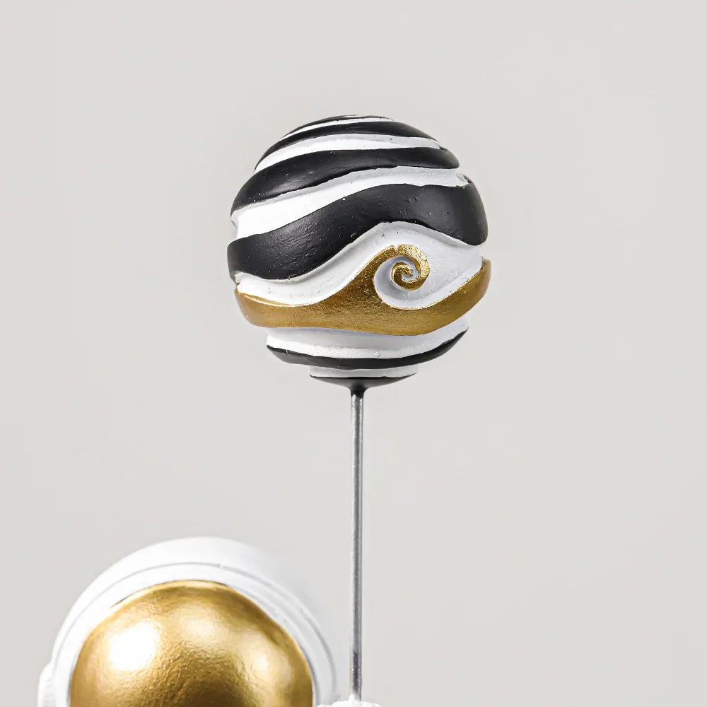 Afralia™ Astronauts Figurines Gold Tabletop Decoration Creative Spaceman Figures