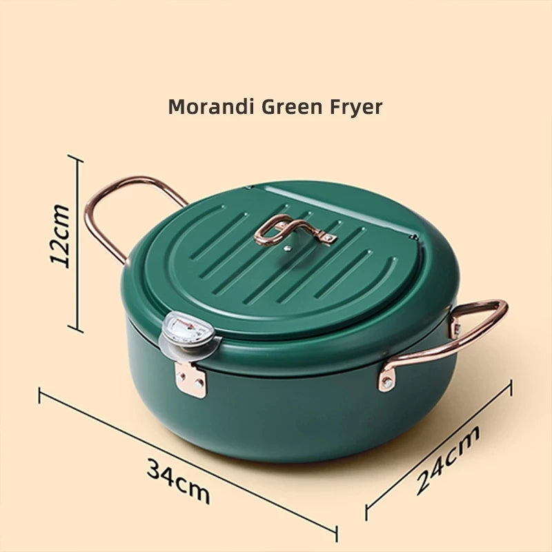 Afralia™ Stainless Steel Kitchen Oil Frying Pot with Induction Temperature Control | Versatile Fryer Pan for Cooking