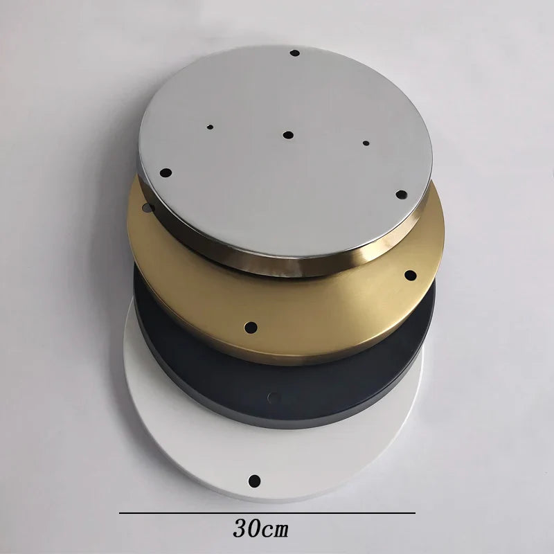 Afralia™ Brass/Silver Base Plate Lighting Accessories: Round/Rectangular Ceiling Canopy Lamps Chassis