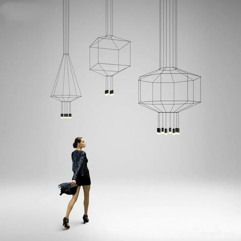 Afralia™ Hexagonal Pendant Light: Contemporary Geometric Fixture for Home Lounge and Dining Room