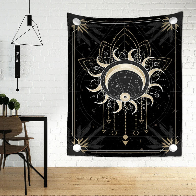 Afralia™ Tarot Card Tapestry Wall Hanging Hippie Witchcraft Constellation Art Dorm Decor