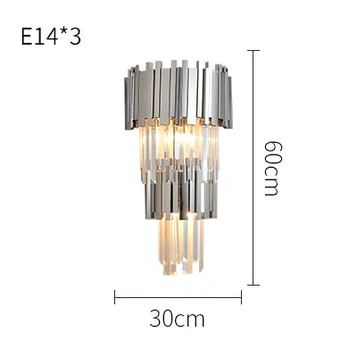 Afralia™ Crystal Clear LED Wall Sconce Chrome Silver Gold Wall Light for Bedroom