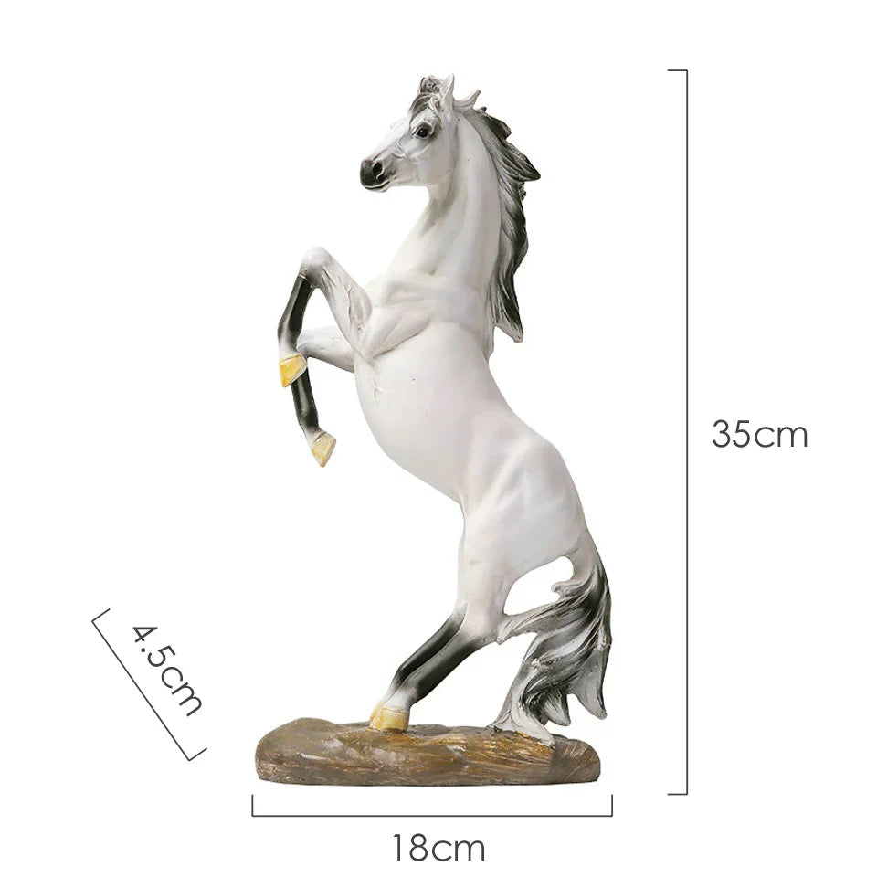 Afralia™ Resin Horse Figurines Decor - Modern Black Steed Statues for Men's Room