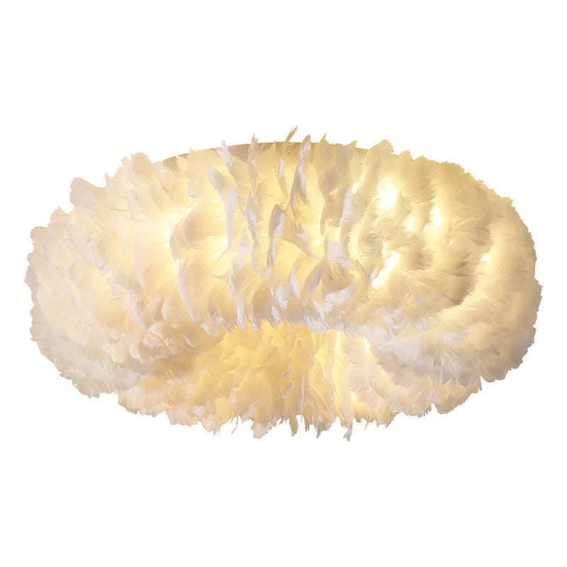 Afralia™ Feather LED Ceiling Light - Nordic Warm & Romantic Fixture for Bedroom & Living Room