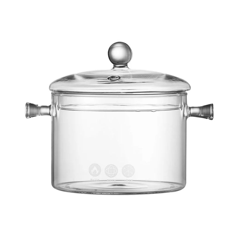 Afralia™ Glass Cooking Pot - Heat-Resistant Stove Pot for Boiling Water, Cooking Noodles, and Making Soup