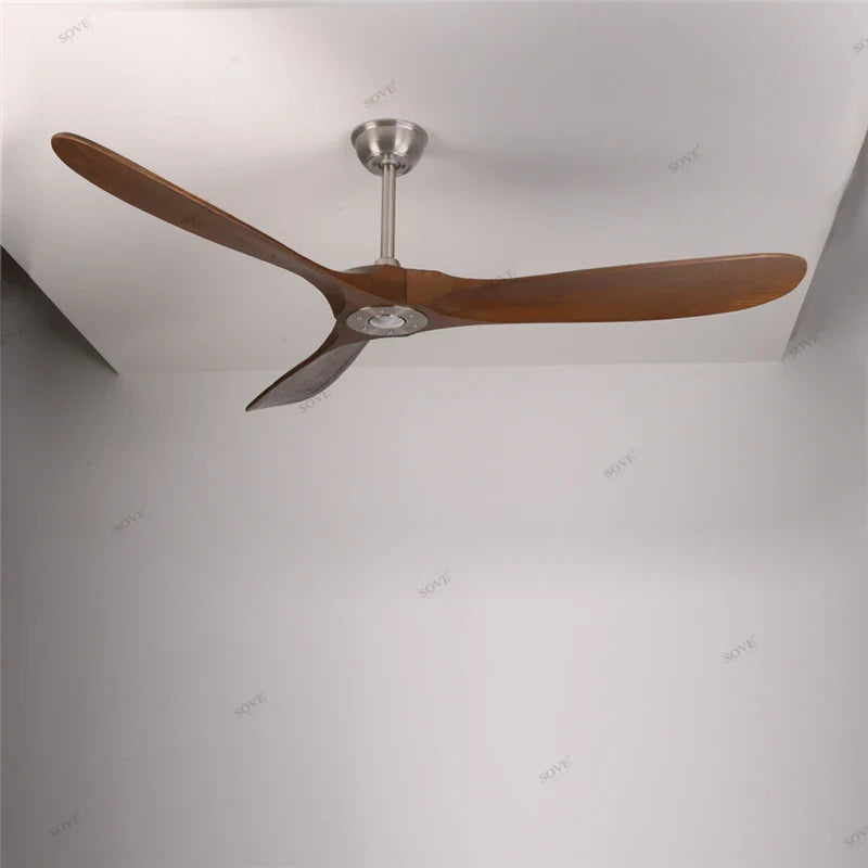 Afralia™ 60" Solid Wood DC Ceiling Fan with Remote Control