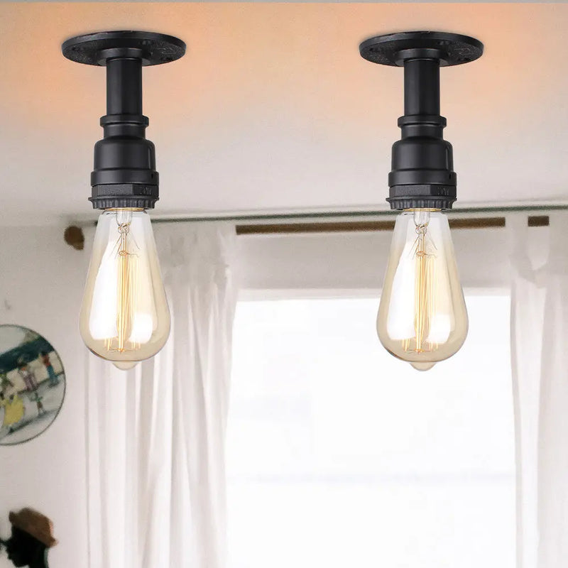 Afralia™ Vintage Retro Pipe Ceiling Lights Industrial Iron Pipe Lamps