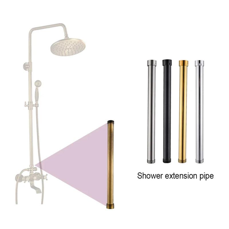 Afralia™ Brass Black Bathroom Faucet 30cm Extension Tube for Heightening