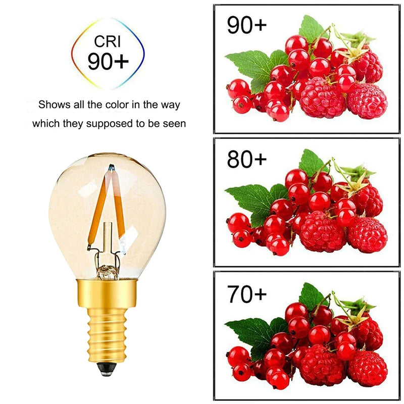 Afralia™ Gold-Tinted Glass LED Filament Bulb, 1W, Warm White (2200K) for Solar Battery Camping