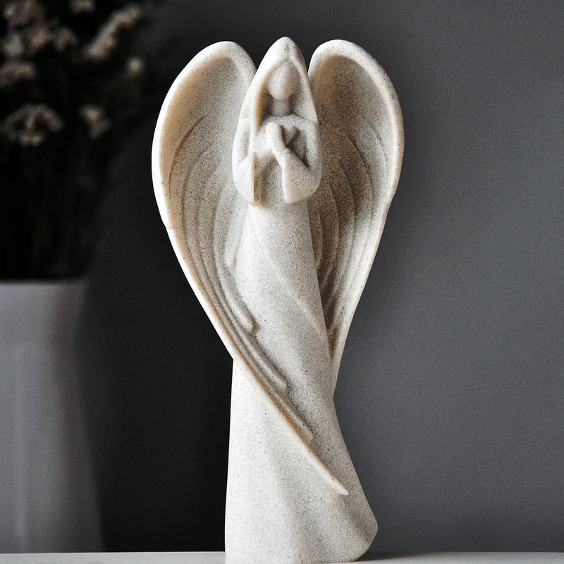 Afralia™ Retro Angel Resin Sculpture Figurines for Home Decor