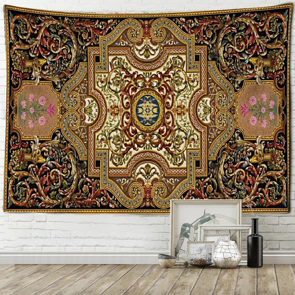 Afralia™ Persian Mandala Printed Blanket Tapestry for Retro Home Decor