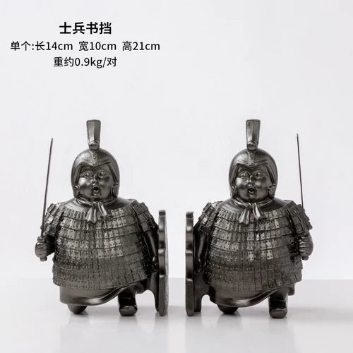 Afralia™ Retro Terracotta Fat Soldier Sculpture Abstract Figure Statue for Home Decor
