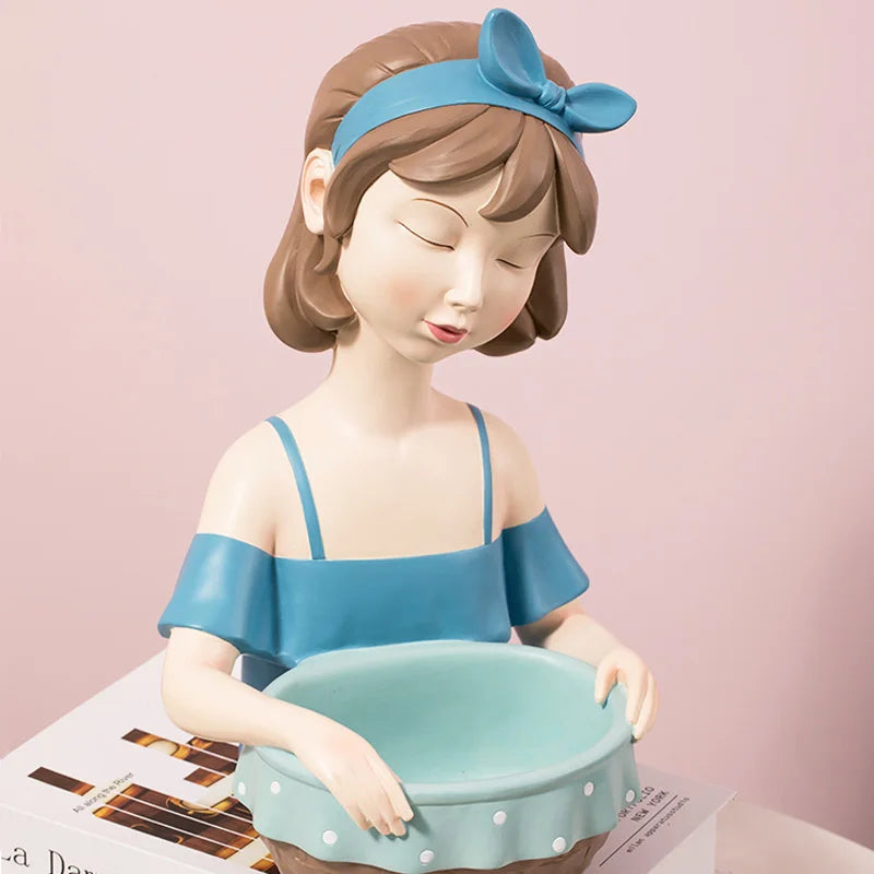 Afralia™ Sunny Girl Figurine: Resin Summer Home Decor Sculpture