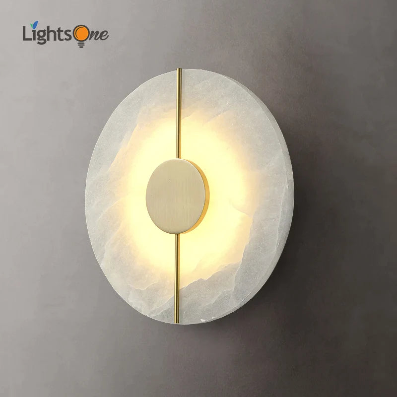 Afralia™ Copper Stone Corridor Aisle Wall Lamp for Living Room - Elegant Lighting Option.