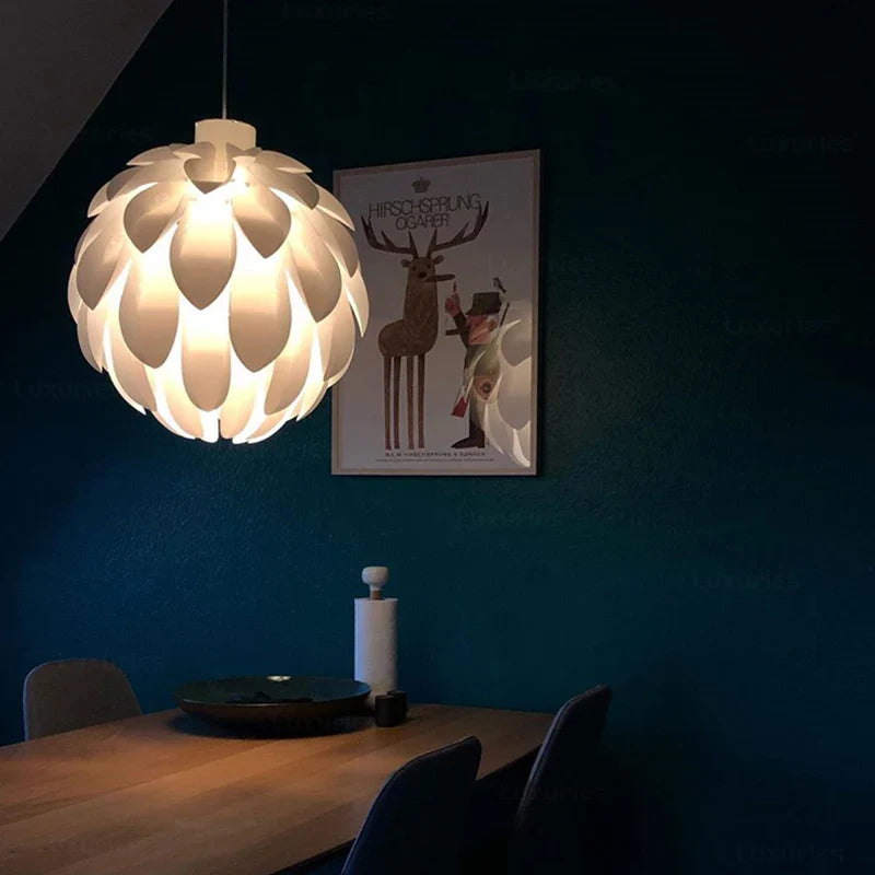 Afralia™ Pinecone Pendant Light - Modern White Acrylic Lamp for Dining Room