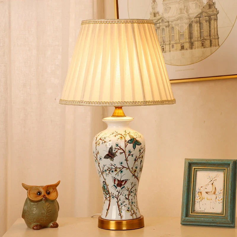 Afralia™ Retro Ceramic Table Lamp for Bedroom Living Room Study Decor