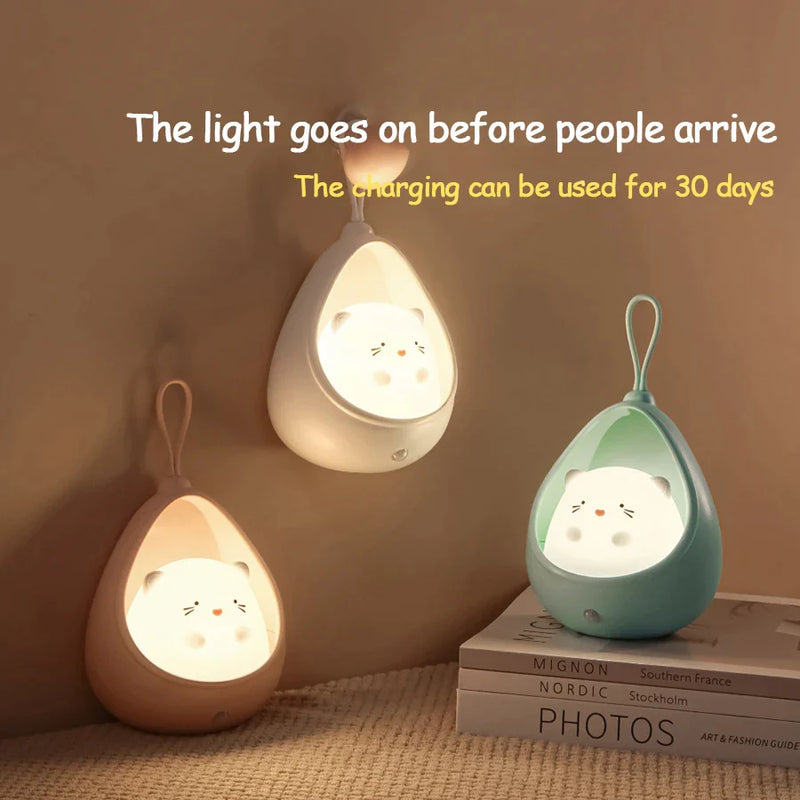 Afralia™ Animal Night Light with Sensor Control for Kids, USB Rechargeable Silicone LED