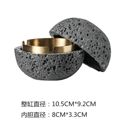 Afralia™ Multifunctional Cement Ashtray: Stylish Office Decor with Large Capacity & Windproof Design