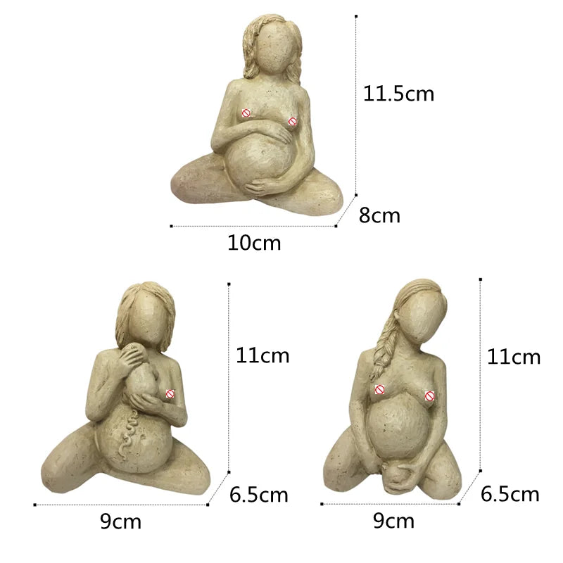 Afralia™ Pregnancy Sculpture: Naked Woman & Baby Human Resin Crafts Ornament