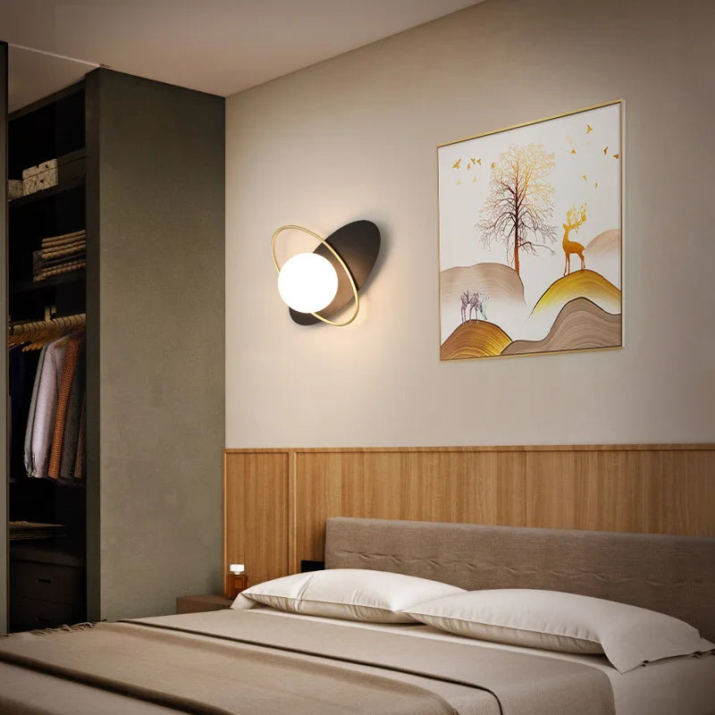 Afralia™ Glass Ball LED Wall Lamp for Modern Nordic Lighting in Living Bedroom