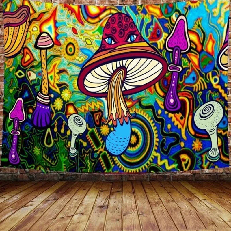 Afralia™ Illusory Mushroom Art Tapestry - Colorful Hippie Wall Hanging