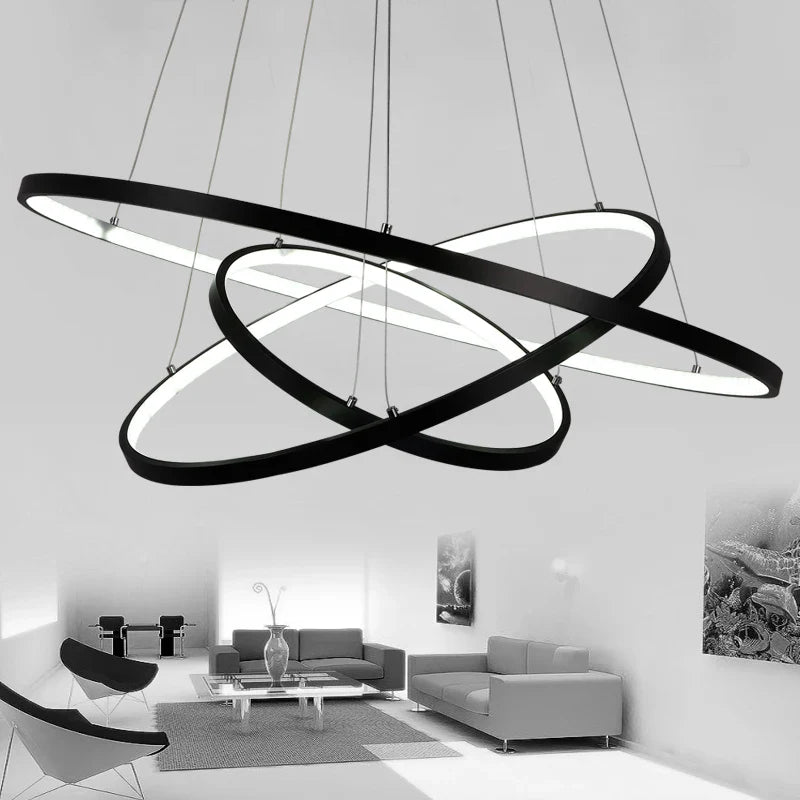 Afralia™ Modern Round LED Ceiling Chandelier for Kitchen Dining Pendant Lighting