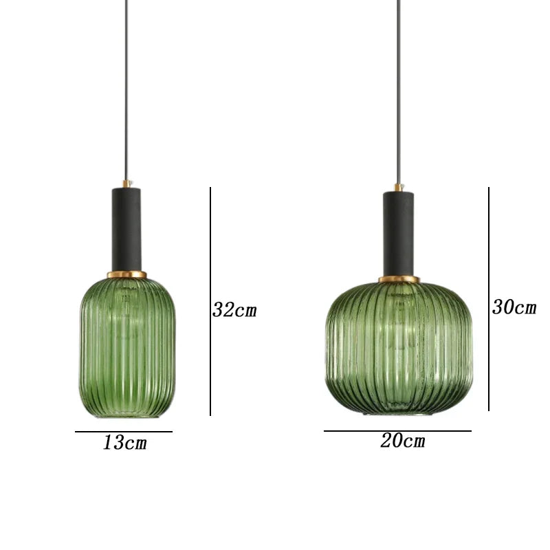 Afralia™ Green Pumpkin Glass Pendant Lights for Kitchen Island, Restaurant, Bedroom - DIY CombinationStringBuilder.limit(180).toString()