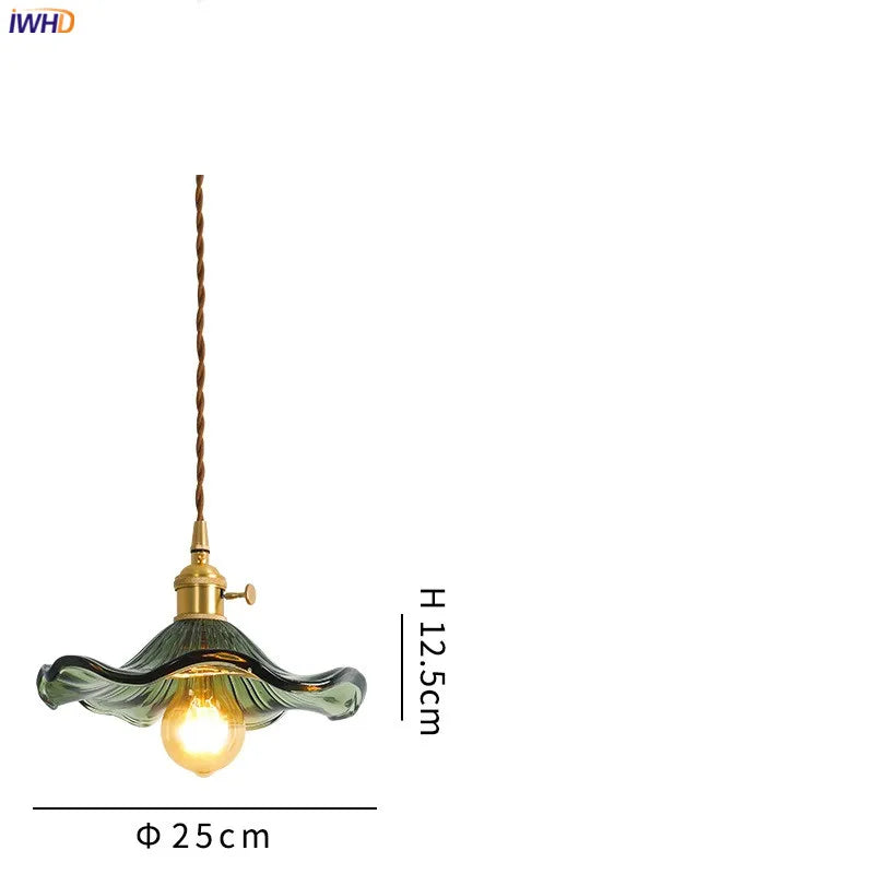 Afralia™ Glass Copper LED Pendant Light: Nordic Style Colorful Lamp for Home and Bar