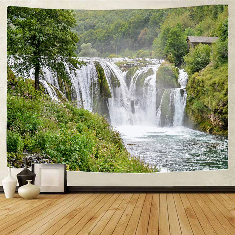 Boho Chic Afralia™ Forest Waterfall Tapestry - Large Sofa Blanket & Yoga Mat