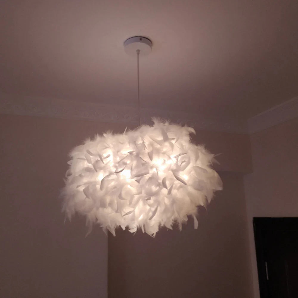 Afralia™ Modern LED Feather Pendant Lights for Bedroom Decor and Restaurant Hanging Lamps.