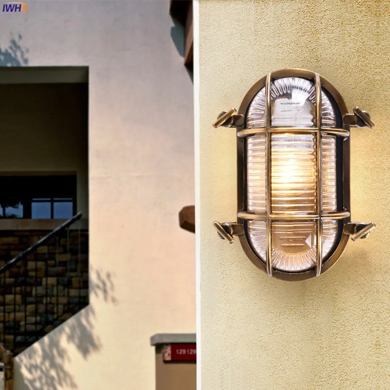 Afralia™ Industrial Outdoor Wall Lamp Waterproof LED Wall Light for Porch Garden Balcony