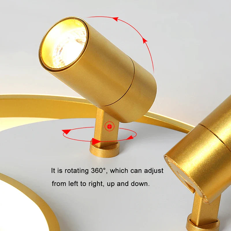 Afralia™ Nordic Gold Chandelier: Dimmable Remote Ceiling Light for Bedroom & Living Room