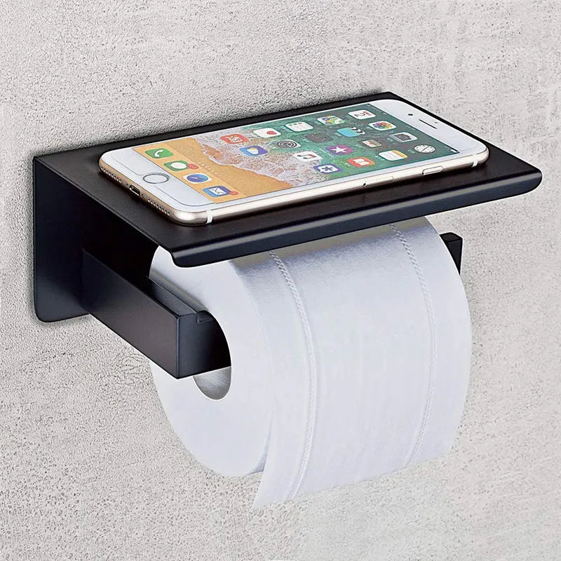 Afralia™ Bathroom Multi-function Holder SUS 304 Handy Shelf for Sanitary & Paper Rolls