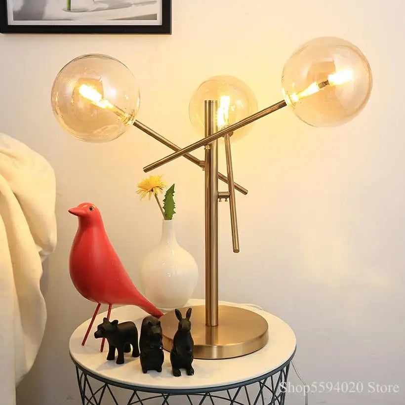 Afralia™ Glass Bubble Ball LED Floor Lamp Post-modern Nordic Magic Bean Design