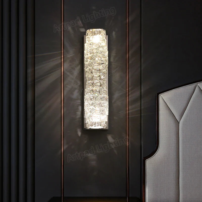 Afralia™ Crystal Wall Lamp: Modern LED Bedside Light for Bedroom, Living Room, Stairs & Home Decor