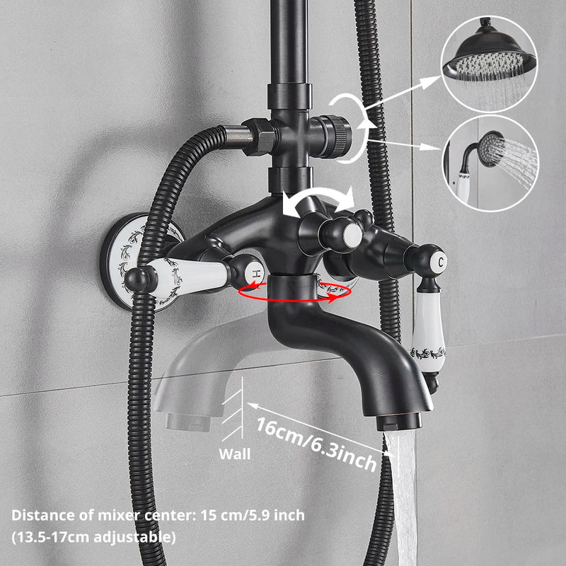 Afralia™ 8" Rainfall Shower System with Bathtub Faucet and Hand Shower