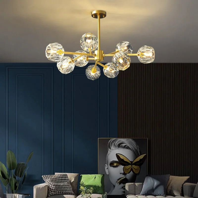 Afralia™ Crystal LED Chandelier Ceiling Light for Elegant Home Décor