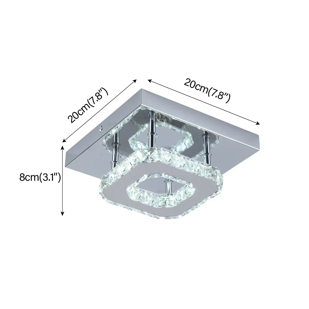 Afralia™ Crystal LED Ceiling Light Plafon Chandelier Stainless Steel Luminaria