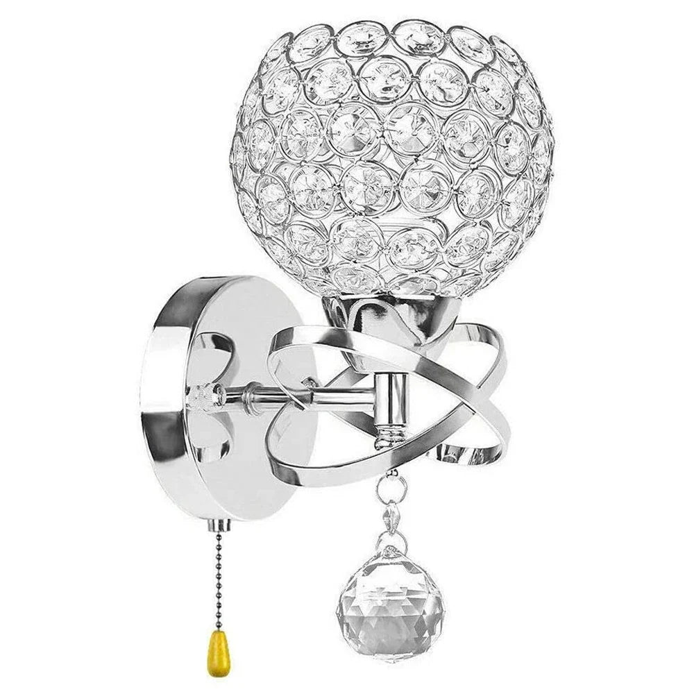 Afralia™ Crystal Wall Lamp Sconce E14 Retro Industrial Light Fixture for Home Living Room