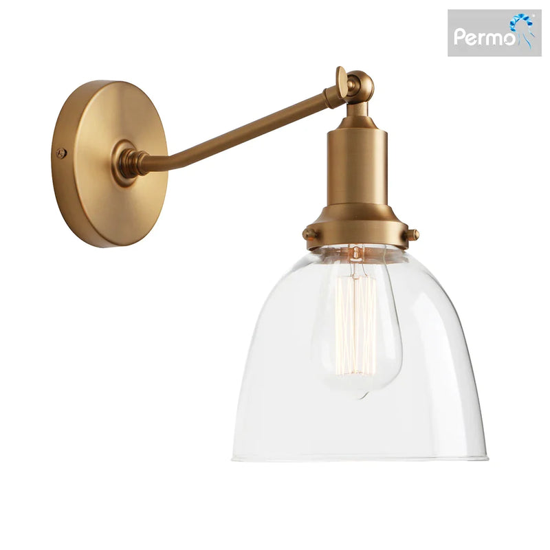 Afralia™ Vintage Glass Shade Wall Sconce Light Fixture