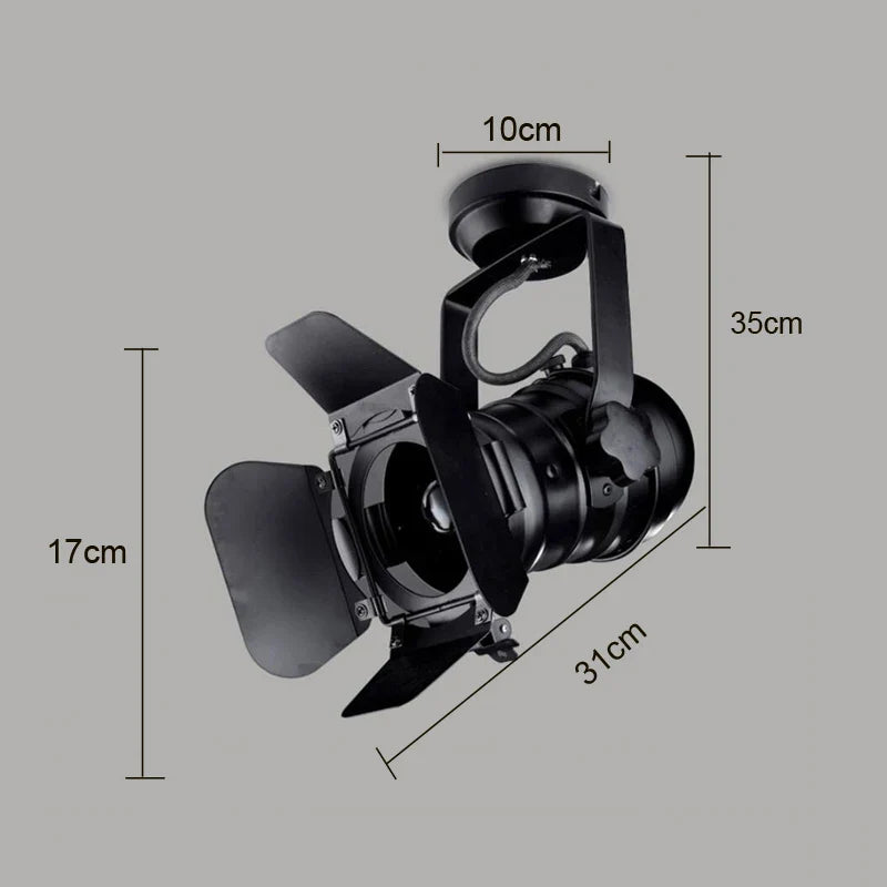 Afralia™ Retro Industrial Track Light Rail Lamp Adjustable Dome Light for Shops, Cafes, and Restaurants.