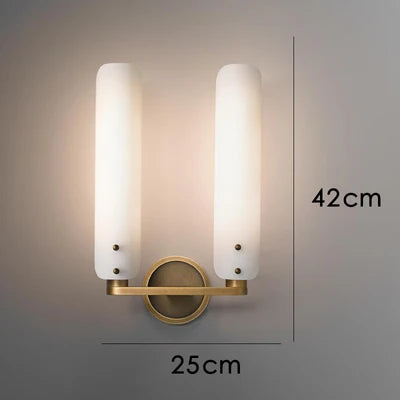 Art Deco Afralia™ LED Wall Sconce Copper Gold White Minimalistic Bedside Light