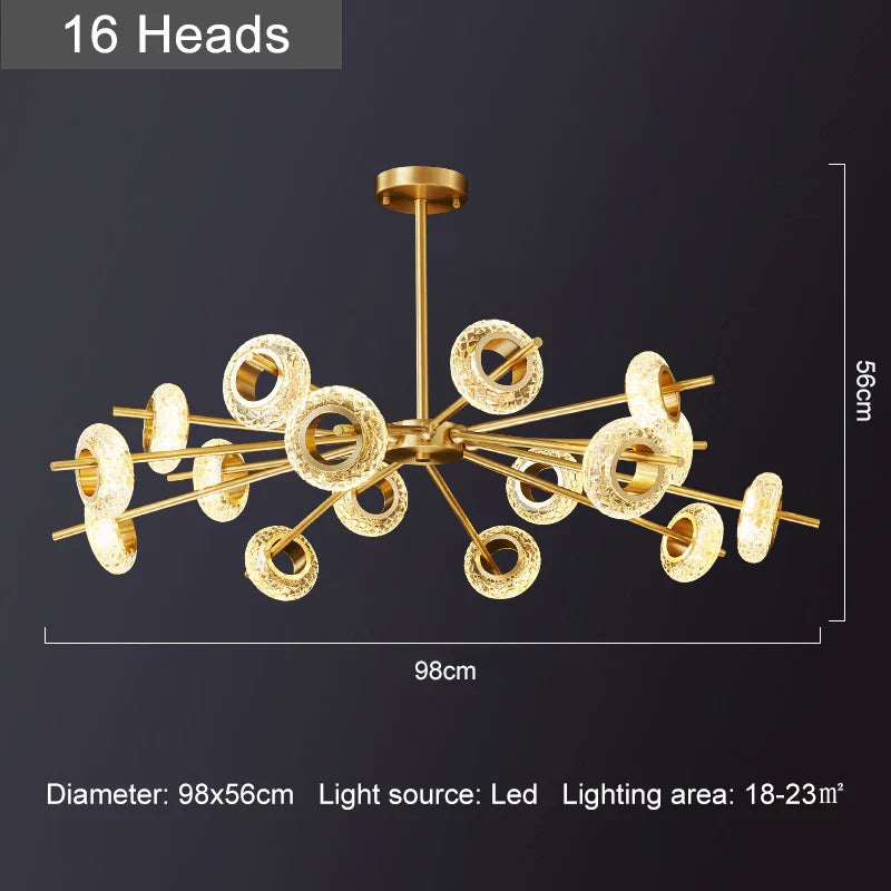 Nordic Golden Crystal Circle LED Chandelier by Afralia™ for Elegant Indoor Decor