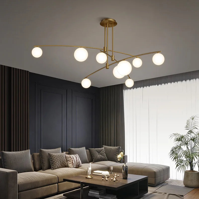 Afralia™ Nordic Bean Chandelier: Modern, Simple, Creative Lighting for Living Room, Dining Room, Bedroom