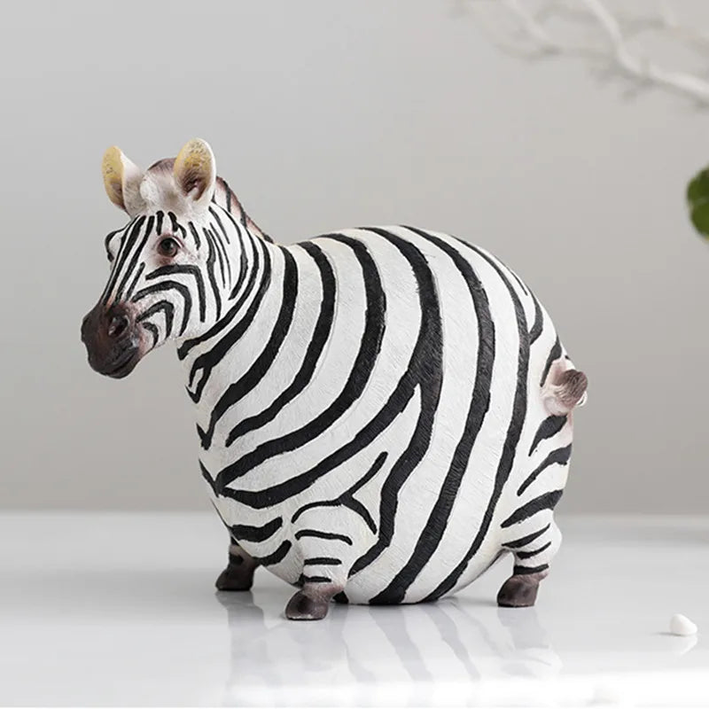 Afralia™ Big Belly Zebra Resin Sculpture: Modern Decor for Home, Office, Living Room