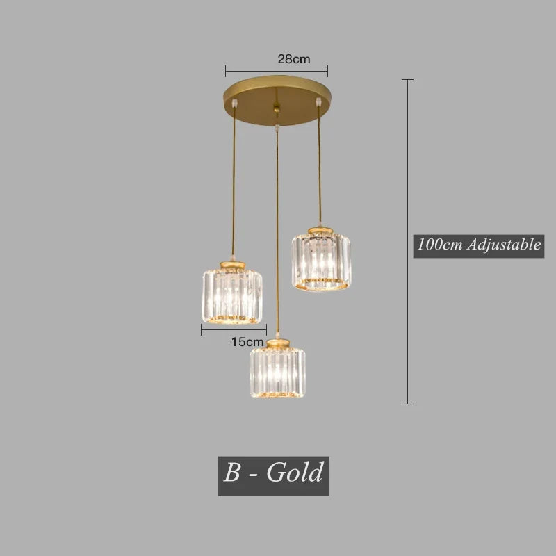 Afralia™ Crystal LED Pendant Chandelier for Dining Living Room Decor