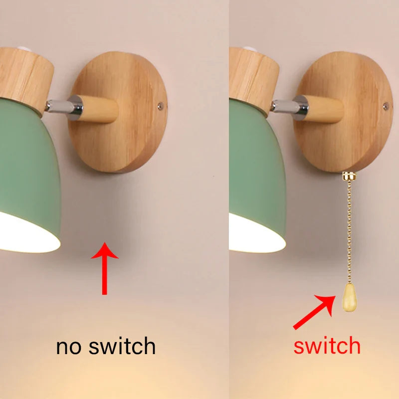 Afralia™ Nordic Wood Wall Sconce LED Light for Indoor Home Decor