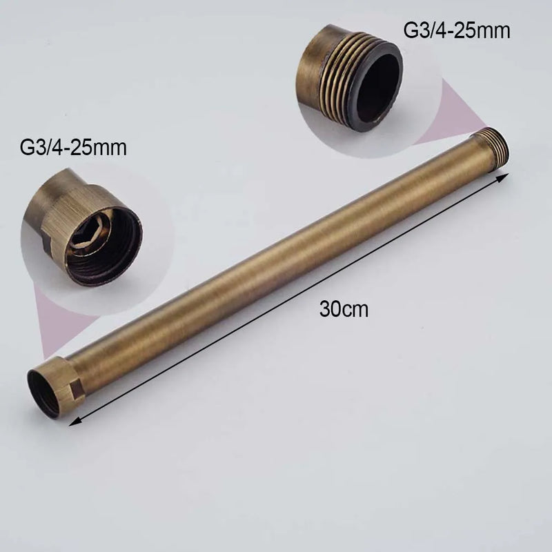 Afralia™ Brass Black Bathroom Faucet 30cm Extension Tube for Heightening