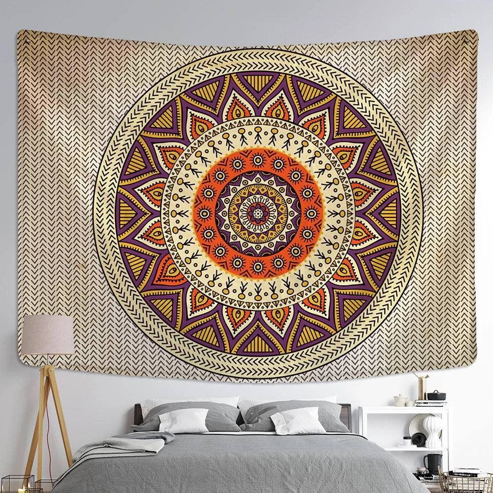 Afralia™ Indian Mandala Tapestry Wall Hanging Beach Shawl Mat Blanket Bohe Tapestries