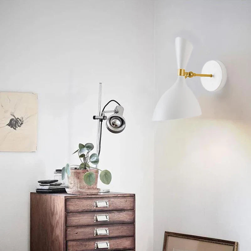 Afralia™ Black White Nordic Wall Lamps with Switch, Modern Industrial Decor Light for Living Room